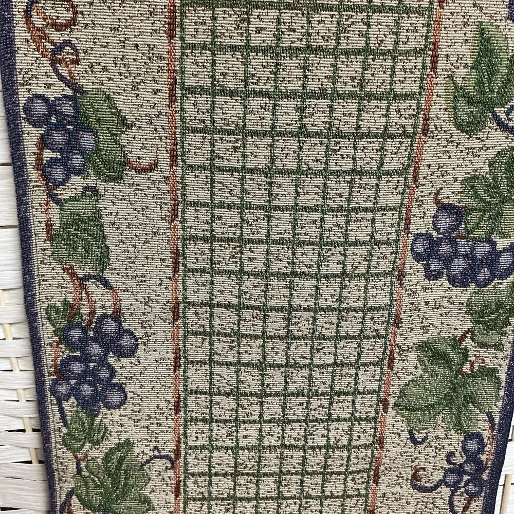 Vintage‎ Grape Tapestry Table Runner 54x12.5 Woven Jacquard Cottagecore Vineyard